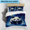 Colorful Panda Love 3pcs Bedding,Including 1pc Duvet Cover And 2pcs Pillowcases Perfect for Christmas,Ideal for Bedroom, Dormitory