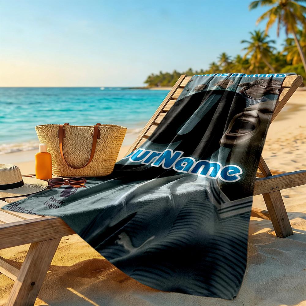 Haaland Customize Text Beach Towel Quick-Dry Soft Microfiber Portable for SwimmingBeachCamping Travel Beach AccessoriesGym
