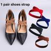 1 Pair High Heel Shoes Anti-Loose Straps High Elastic With Buttons Women High Heel Shoes Accesories
