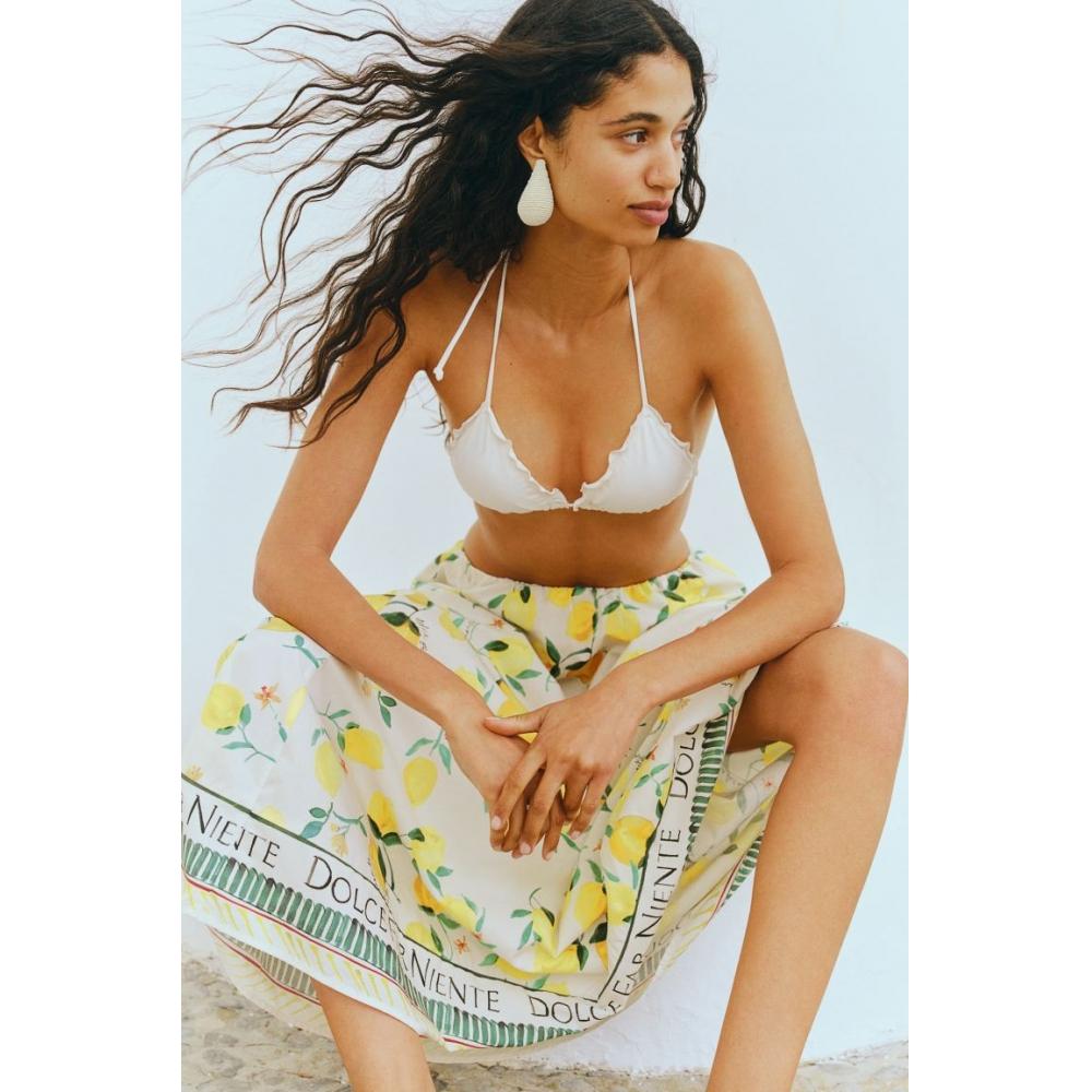 

Макси-юбка из льняной смеси HM Крем-лимон