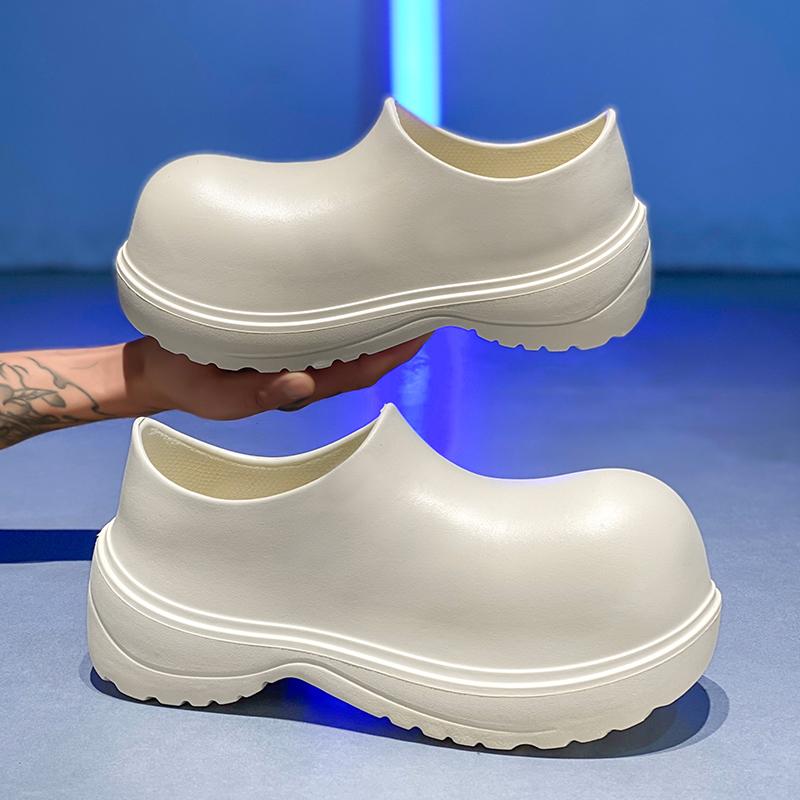 Thick-Soled Baotou Half Slippers For Men And Women'S Outerwear Spring And Summer New Anti-Slip Waterproof Chef Shoes Large-Toe Sandals