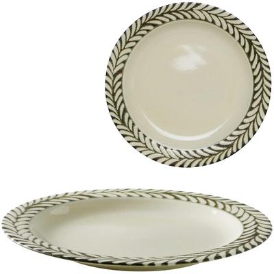 Minoru-Keramik (Minorutouki) Mino Ware Gran 235 Teller Weiß