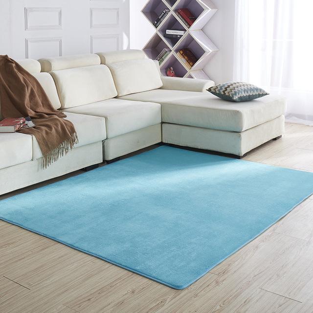 Soft Coral Carpet Solid Color Thickened Floor Mat Washable Children 'S Crawling Blanket Tatami Mat