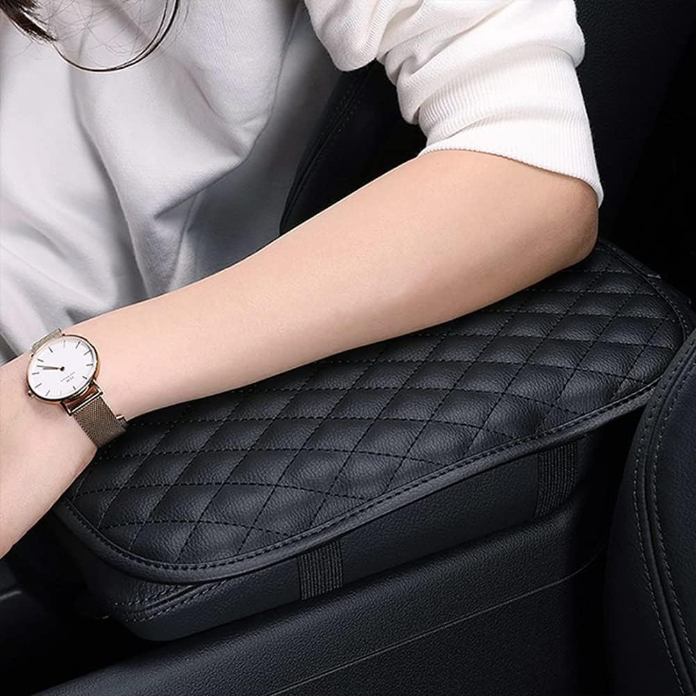 ESKONKE Car Center Console Cover PU Leather Auto Armrest Cover - Scratch Resistant/Wear-Resistant/Waterproof Universal Car Armrest Storage Box