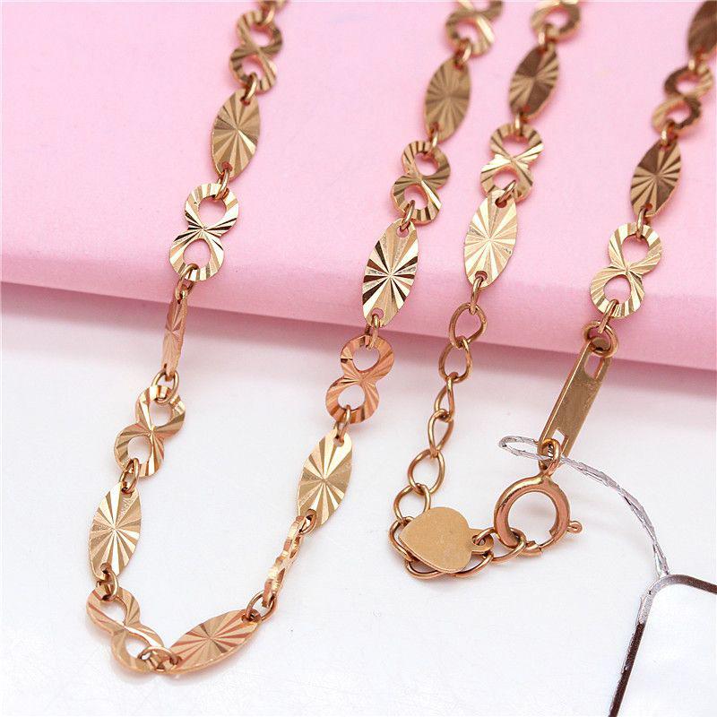 Purple Gold Flower Chain Rose Gold Plated Chain Fashion Temperament Shining Color Gold Necklace