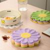 Flower Pattern Heat Resistant Silicone Mat - Non-Slip Drink Cup Coasters Pot Holder Table Placemat Kitchen Accessory