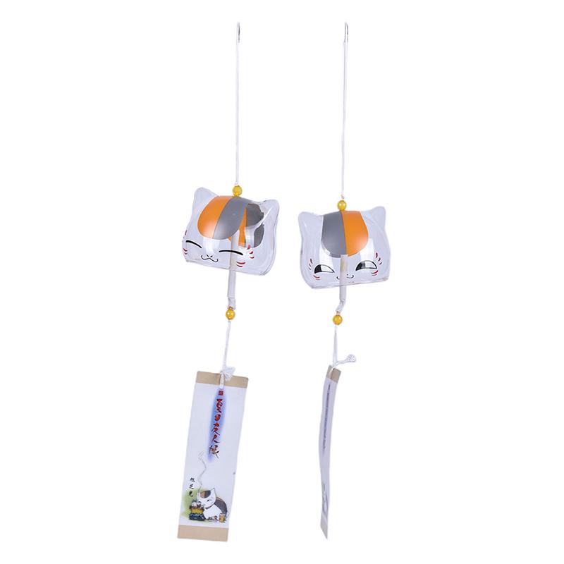 1Pc szklany wzór kota dzwonek wietrzny japoński dom ogród wiszący wystrój