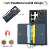 For Samsung Galaxy S24 Ultra PU Leather Back Case Card Holder Kickstand Phone Cover with Wrist Strap
