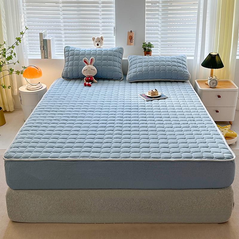 Sleeping Grid Skin Friendly Pure Cotton Thick Bed Sheet