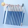 12 Plastic Handle Eye Brushes 4 Colors Optional, Makeup Brush Set Brush Multi-function Full Set of Eye Makeup Tools