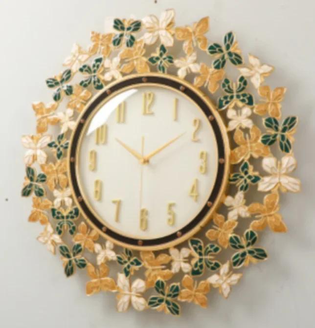 Enamel Butterfly Wall Clock Home Decoration Fashion European Light Luxury Creative Art Wall Decoration Living Room Decoration