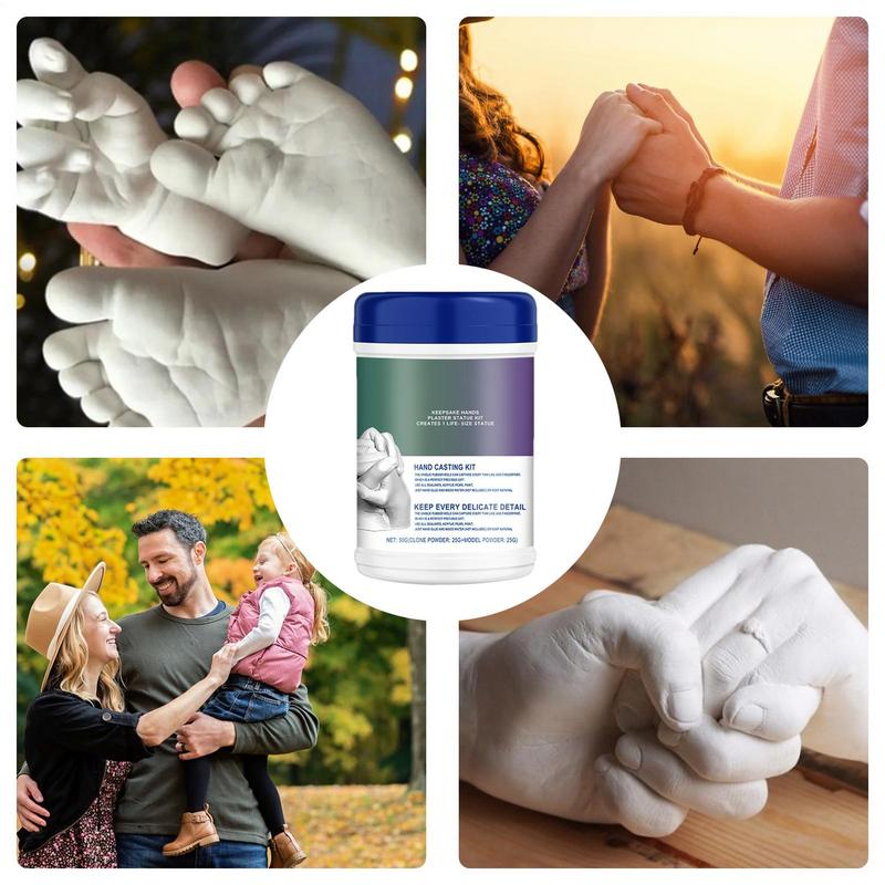 Baby Kids Handprint Keepsake Hands Casting Kit DIY Plaster Statue Molding Hand Holding Sculpture Kit Alginate Molding Powder