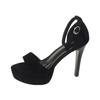 New Fashion Suede Waterproof Platform Stiletto Buckle Super High-heeled Women's Sandals Nightclub Fish Mouth Single Shoes