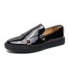 Stylish Men Casual Leather Shoes Shiny Formal Men Dress Loafers Moccasins Soft Breathable Slip on Driving Shoes Monk Strap Flats