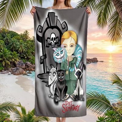 Large Beach Towel Quick Dry Absorbent Towel For Beach IndoorPet Sematary