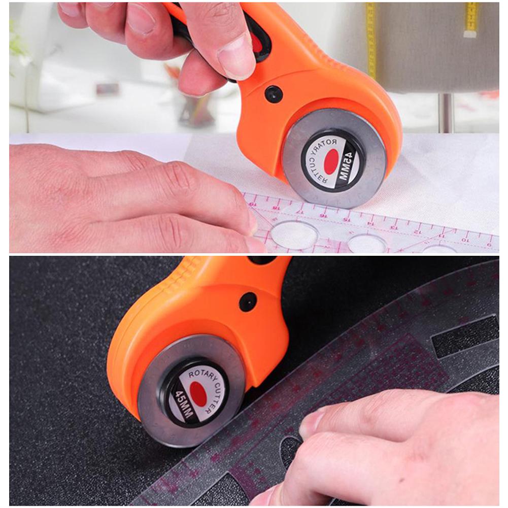 45mm Patchwork Roller Wheel Knife Cloth Cutting Knife Leather Paper Fabric Craft Fabrics Rotary Cutter DIY Sewing Accessories