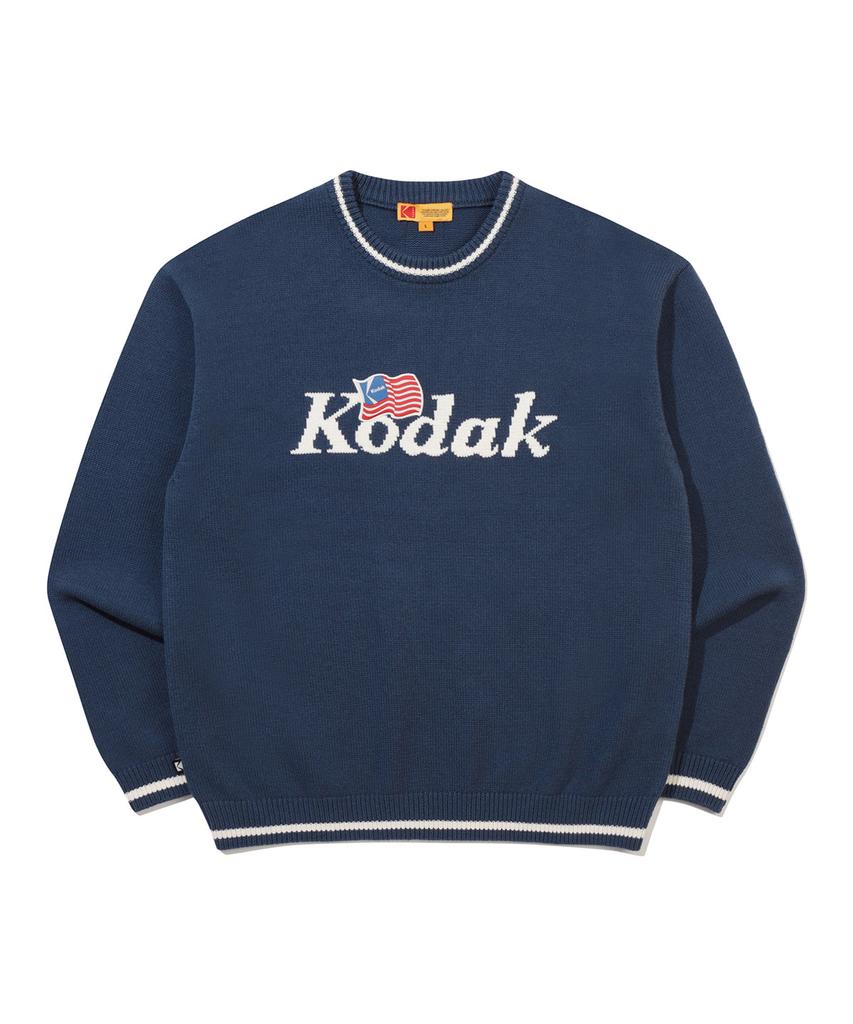KODAK Gold Moment Logo Point Knit Navy
