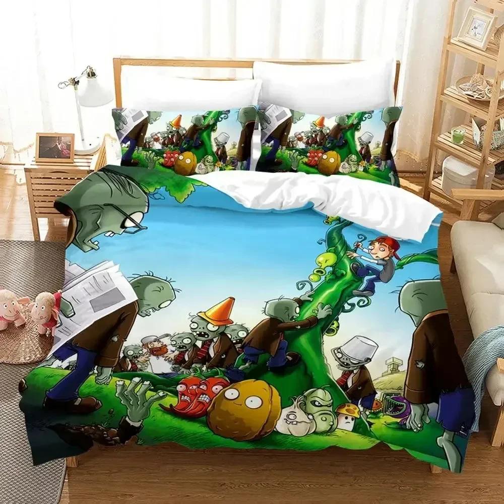 Game Plant Zombie Bedding Set Duvet Cover Bedroom Comforter Covers Single Twin King Size Quilt Cover Home Textile