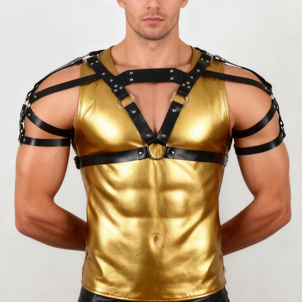 Men Belt Leather Chest Harness Adjustable Lingerie Punk Clothing Accessories Cosplay Goth Punk Club Belt Strap for Men