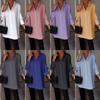 New Solid Color Lapel Elegant Pullover Long Sleeve Women's Shirt
