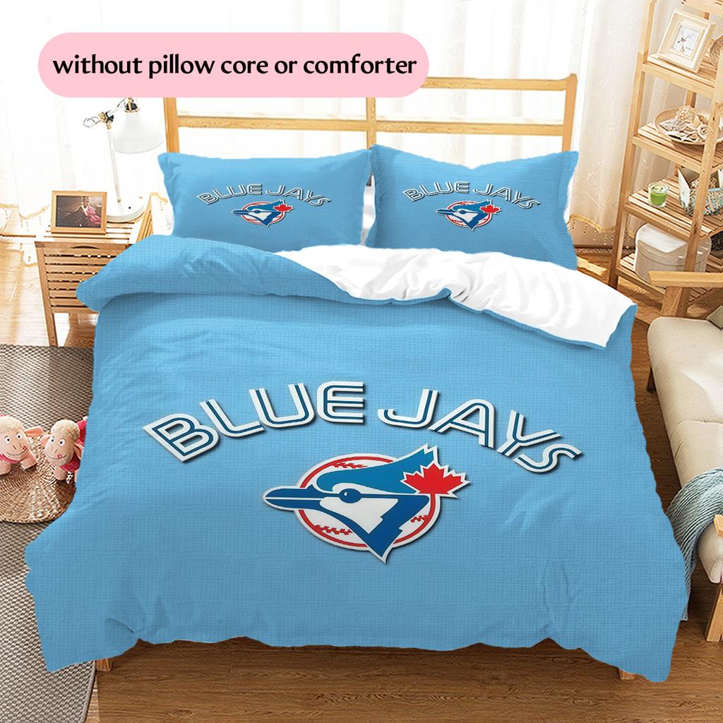 Toronto Blue Jays2 Muster Bettwäsche Bettdecke Set Heimdekoration Geschenk (1 Bettbezug + 2 Kissenbezüge (ohne Füllung))
