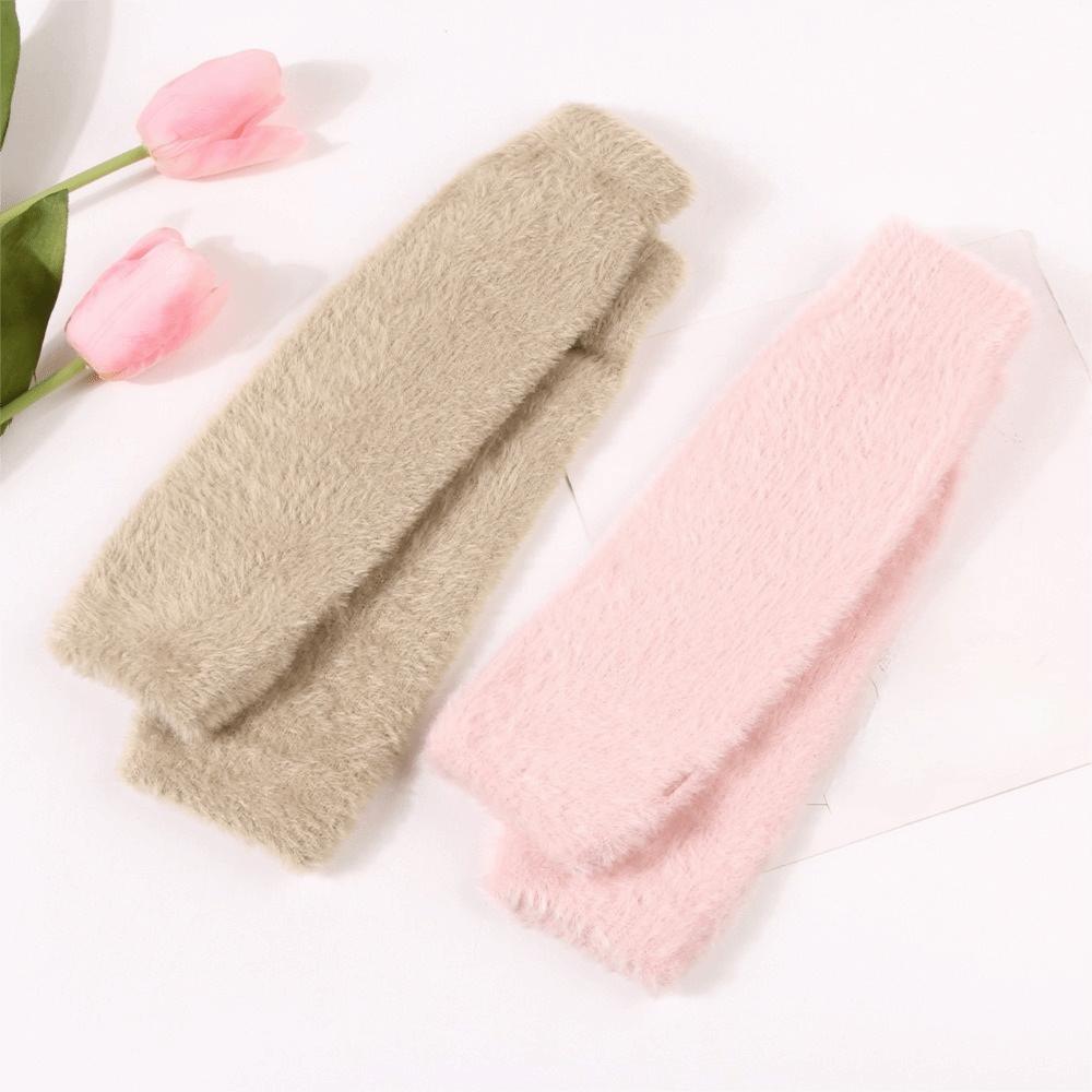 Hole Knitted Warm Sleeves Solid Color Warm Arm Covers Long Fingerless Sleeves Girls