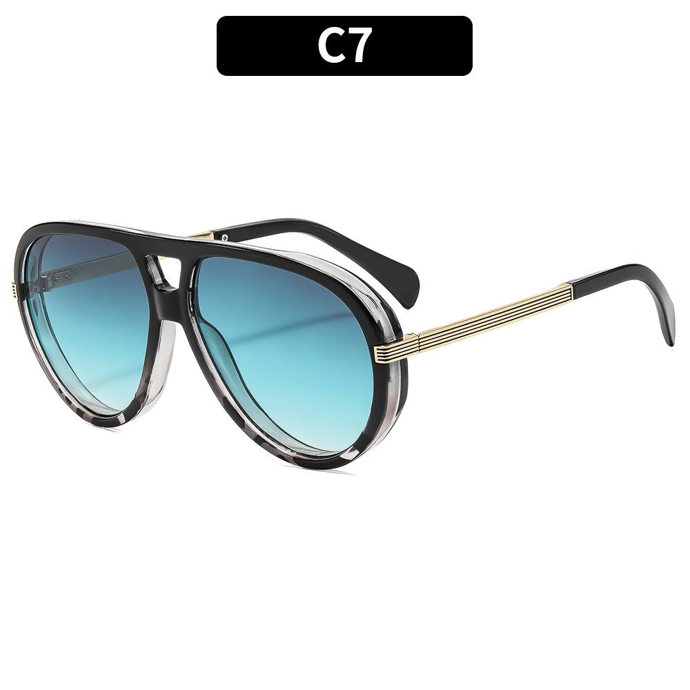 

European American Style Oval Double Bridge Sunglasses Fashion UV400 Protection Sun Glasses for Outdoor Vacation Holiday Trips as pictures