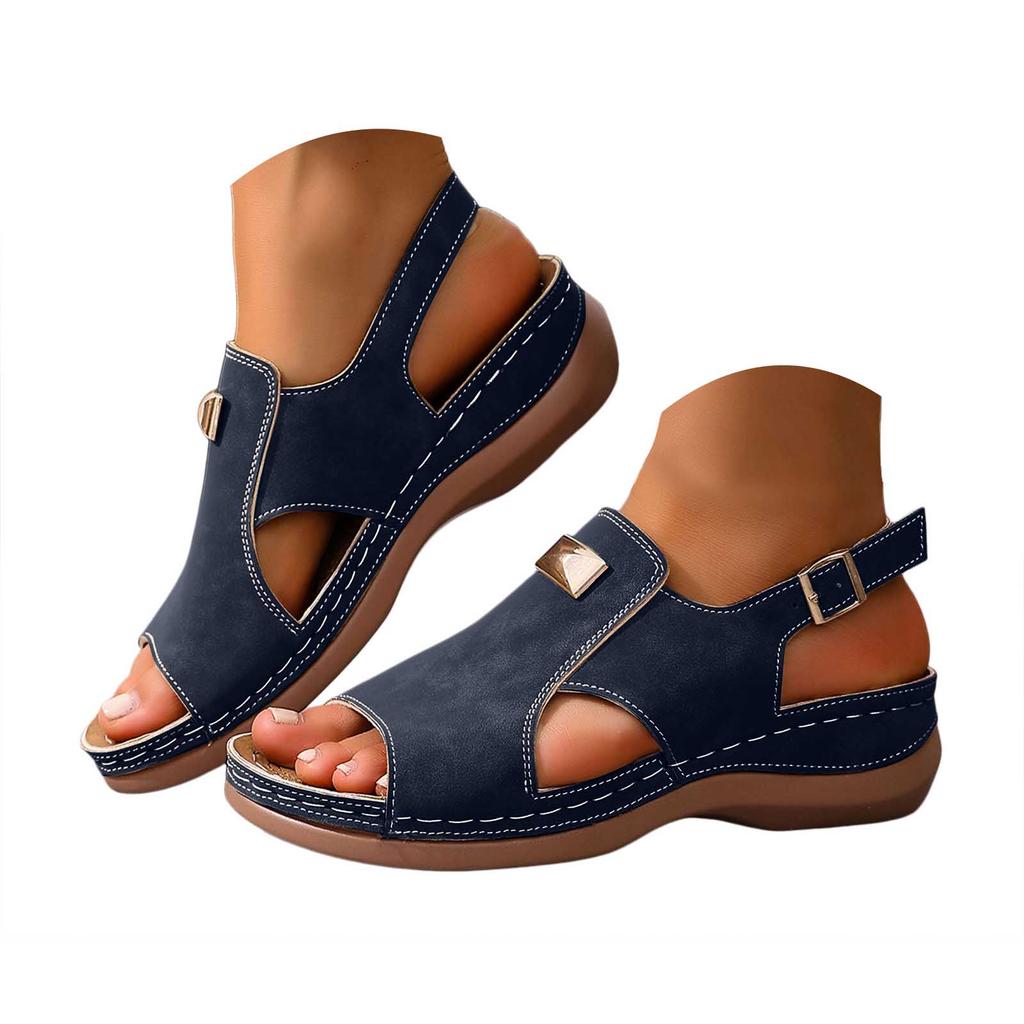 Platform Strap Women'S Toe Sandals Fashionable And Casual Leather Sandals For Women Arch Support Wide Width Sandals For Women 7w