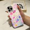 Hot-selling Oil Painting Style Pink Flower Mobile Phone Case iPhone17 Glossy Film Apple 16 Large Hole Anti-drop Cover