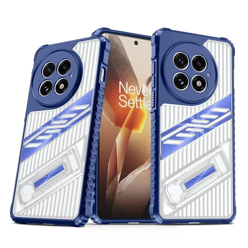 Anti-slip Kickstand Case For OnePlus 13 One Plus 13R Cover Stand Holder Transparent Shell Fundas Coque