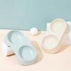Pet Dishes Solid Color Double Bowl PP Material Cat Food Dispenser for Indoor