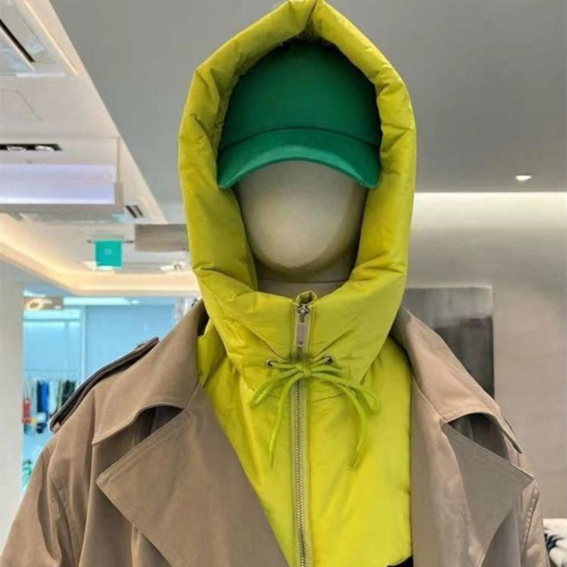 

Женский зимний ультралегкий пуховик с капюшоном, ветрозащитный и теплый, на молнии, однотонный, шаль-шарф цельного кроя One Size зелёный