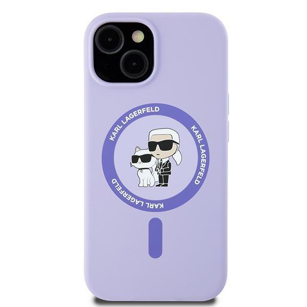 Karl Lagerfeld Klhmp15Sscmkcrhu Iphone15 6.1 Fioletowy/Purple Hardcase Silicone Karl&Choupette Heads Ring Magsafe