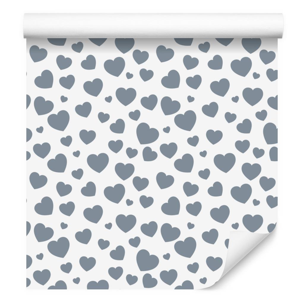 Heart Wallpaper White, Light Gray, Blue and Gray 50x1000