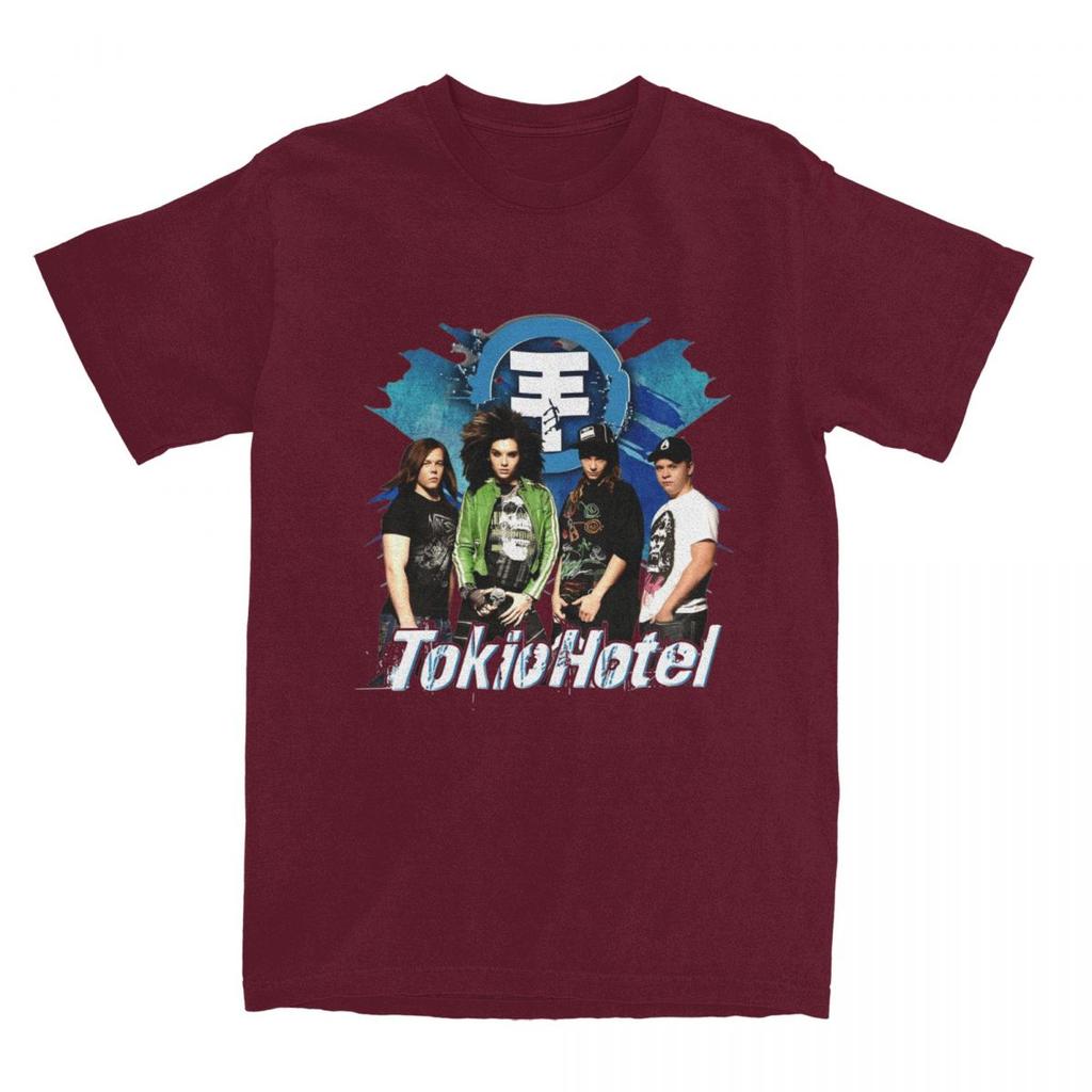 Man TShirt Tokio Hotel TShirts Leisure German Music Band Summer Tee Shirt Vintage Pattern Cotton Tops Plus Size 6XL
