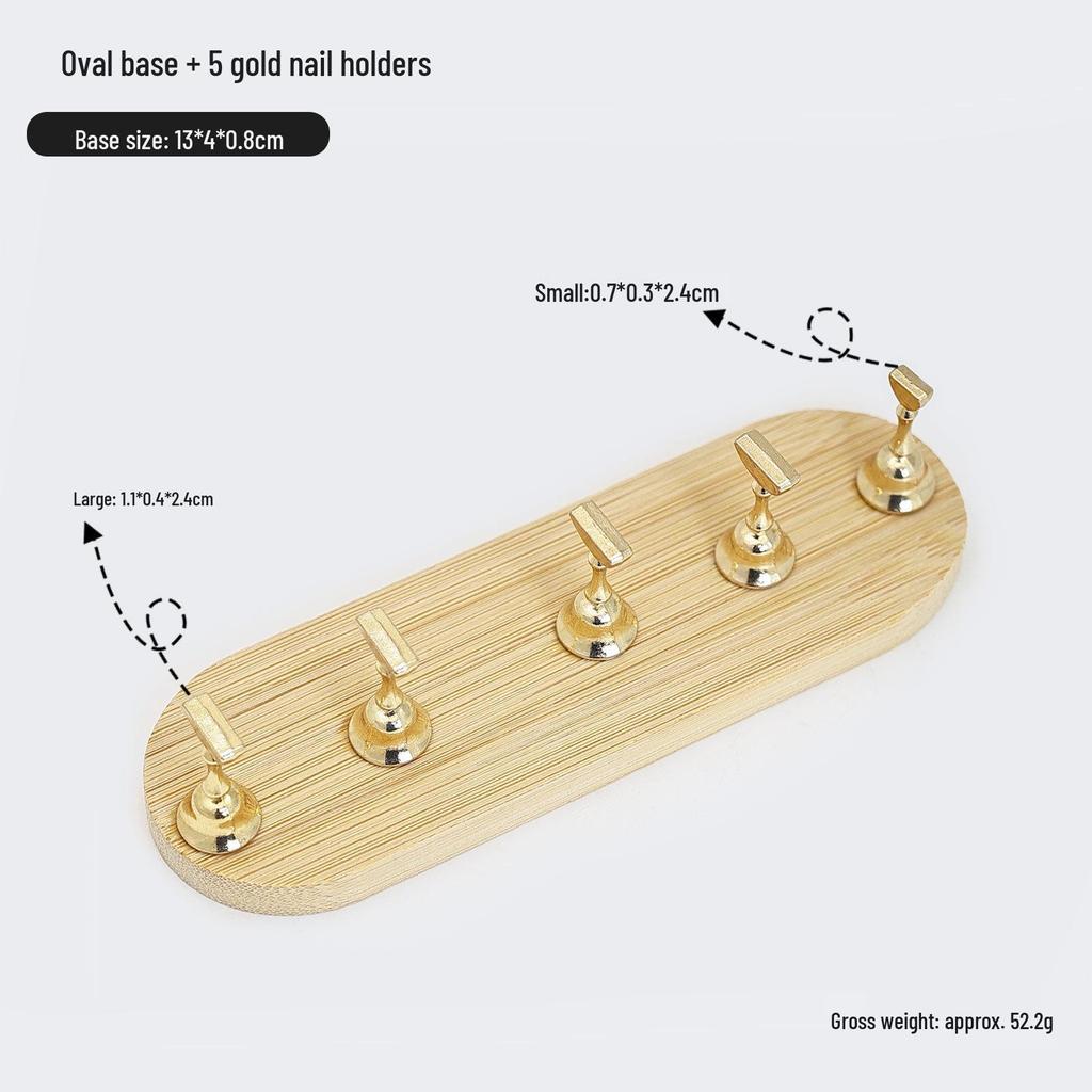 Solid Wood Magnetic Nail Art Holder for Beginners and Artists