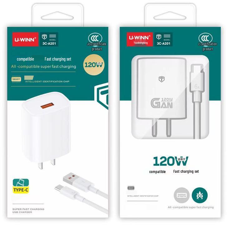 120W GaN Fast Charger for Huawei, OV, Mi - Type-C Compatible