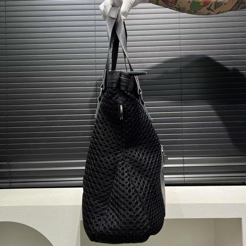 Modieuze en Gepersonaliseerde Mesh Lichtgewicht Tote Bag, Grote Capaciteit Retro Casual Enkele Schouder Diagonale Crossbody Tas