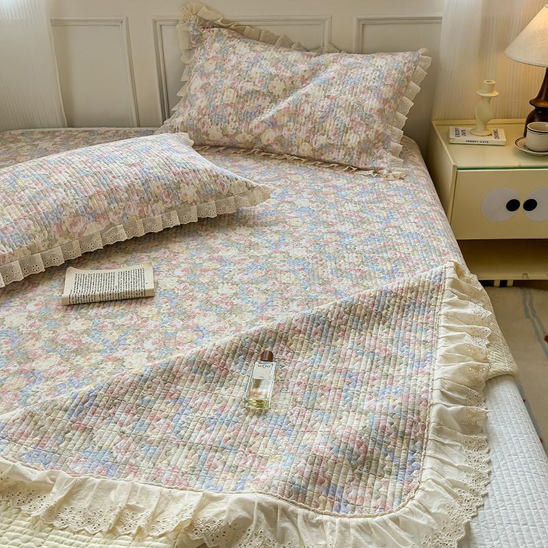 Full Cotton Double-Layer Yarn Washed Cotton Bed Cover