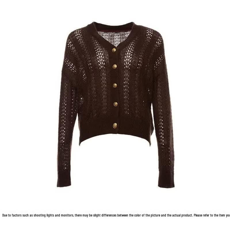 Women's V-Neck Long Sleeve Knitted Cardigan
