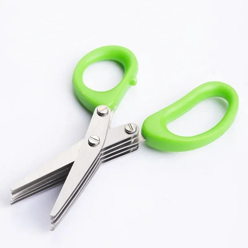 

Stainless Steel Kitchen Scissors Vivid Green Ergonomic Razor-Sharp Blades Multi-Use Herbs Vegetables Scallion Laver Spices зелёный