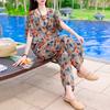 Plus Size Women's Two Pieces Set Summer Clothing Loose Casual Pants Sets