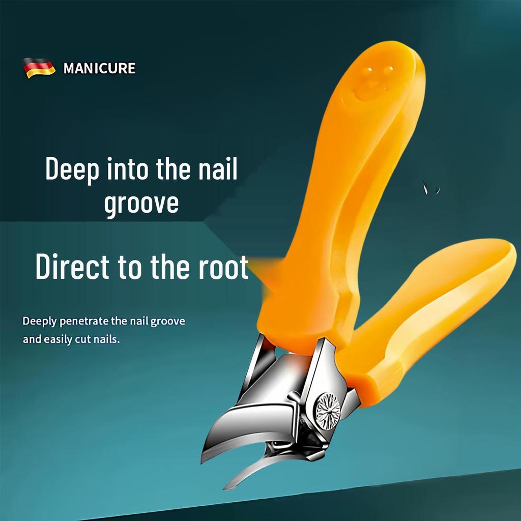 Specialized Cuticle Clippers with Angled Anti-Splash Tip for Tough Nails, Green Arrow Pattern Handle