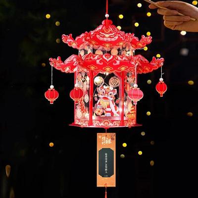 2025 DIY Children's Handheld Lantern Kit: Handmade Mid-Autumn Festival Luminous Ancient-Style Palace Lantern
