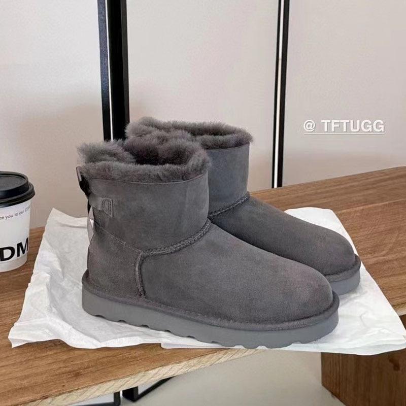 Women Winter Platform Snow Boots Warm Faux Suede Ankle Boots Thick Furry Lining Non‑Slip Short Booties For Cold Weather