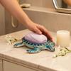 Turtle Soap Box, with Drainable Design, Resin Tortoise Soap Dish, Durable Decorative Soap Saver for Bathroom Kitchen Countertop