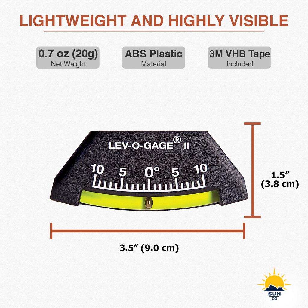 Sun Company 306-R LEV-O-GAGE II Inclinometer - Level Set of 2  Level for RVs, Campers, Trailers Regular