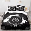 Boho Sun and Moon Duvet Cover Mysterious Astrology Bedding Set Microfiber Witch Wiccan Fortune-Telling Tarot Cards Quilt Cover