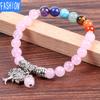Natural Crystal 8mm Chakra Beads Yoga Life Tree Charm Bracelet