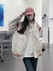 Women's European Style Short, Loose Baseball Jacket, Petite-Friendly, Academic American High Street Fashion, Plus Size, for Spring & Autumn